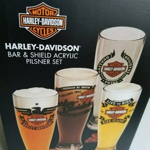 Harley davidson acrylic pilsner set